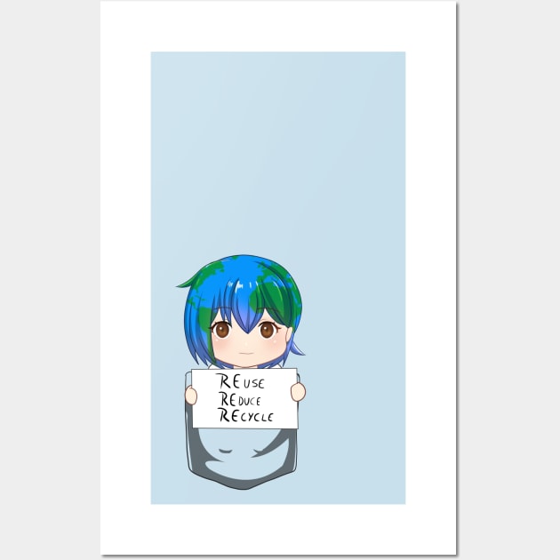 Earth-chan Wall Art by axsmodern